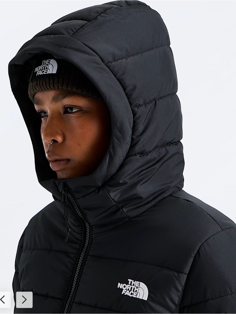 The North Face Women's Black Hooded Long Puffer Jacket - Picture 4 of 8